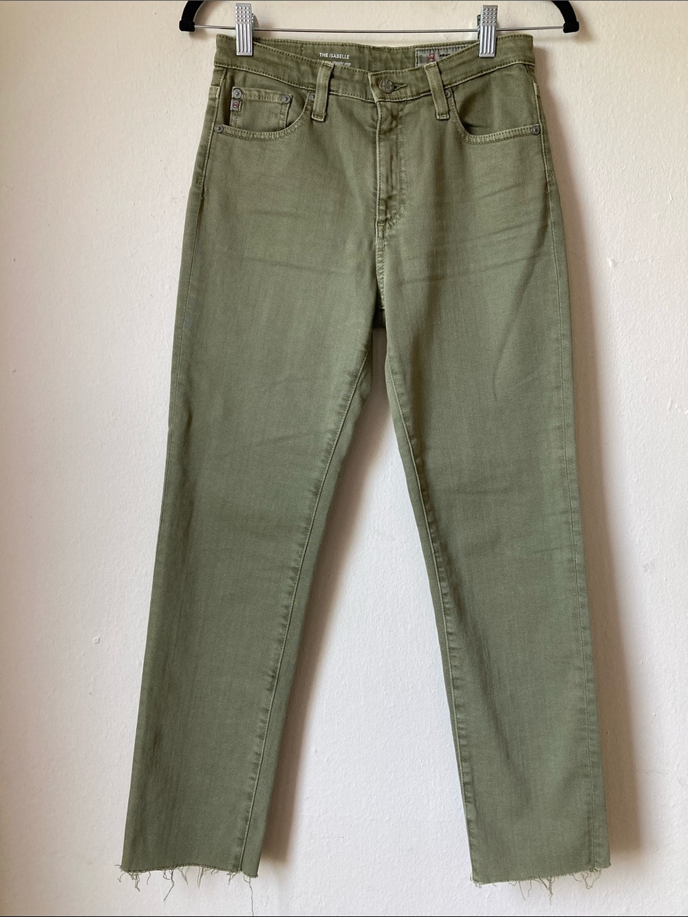 AG Adriano Goldschmied The Isabelle High Rise Straight Crop Raw Hem 26
